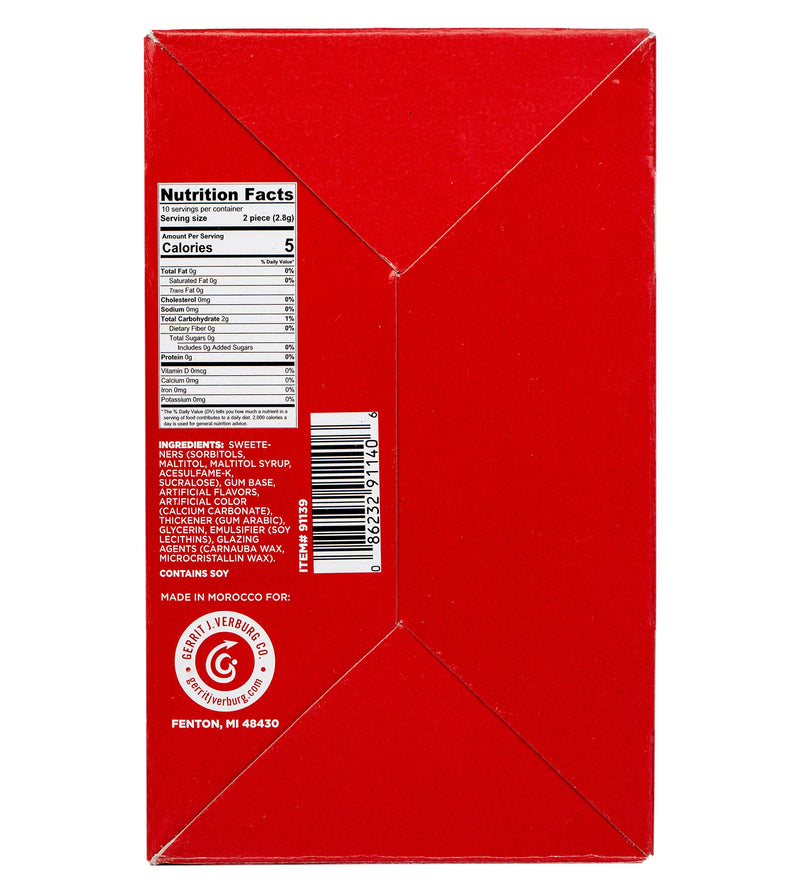 Back of pack — ingredients and nutrition facts
