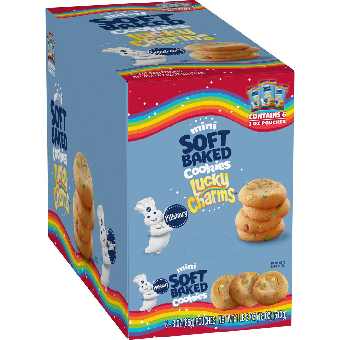 (S6-04) Box -  US - Pillsbury Soft Baked Mini Cookies - LUCKY CHARMS 3oz (85g) x 6 units - SugarMarket.ca