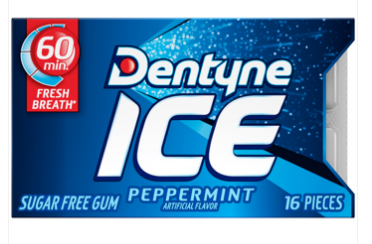 (S1-06) Dentyne Ice Split 2 Fit Peppermint 16pc x 9 packs