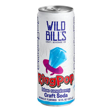 (S5-09) BEVERAGE - Wild Bill Soda Ring Pop - Blue Raspberry 12 fl oz (355ml) x 12 Units