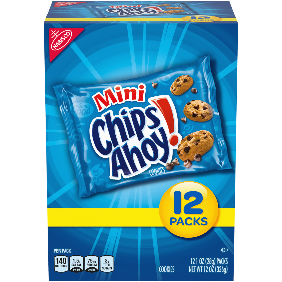 Mini CHIPS AHOY Cookies 12-pk (336g) x 1 Box