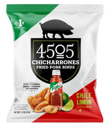 (S6-10) US - 4505 Meats - Pork Rinds - Tajin - Chile Lemon Chicharrones 1.1oz (31g) x 12 Units