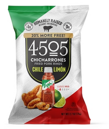 (S6-10) US - 4505 Meats - Pork Rinds - Tajin - Chile Lemon Chicharrones 2.7oz (70g) x 12 Units