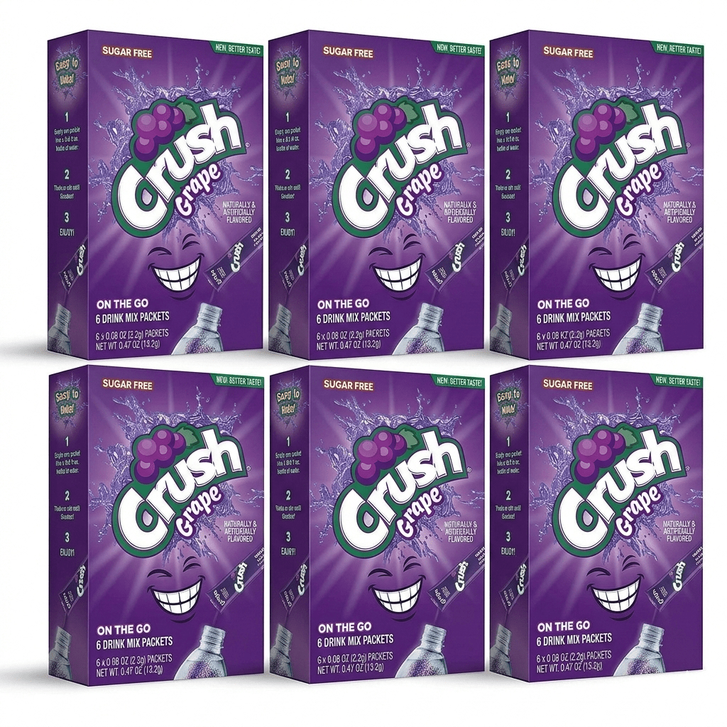 6 Units - Bundle - On the Go - GRAPE Crush Sugar Free (6 pockets) - SugarMarket.ca