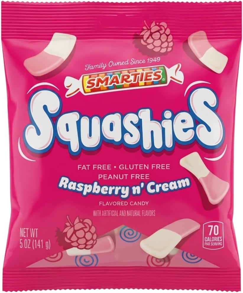 (S1-06) UK - Smarties Squashies Gummy - Peg Bag 5oz (142g) x 12 units