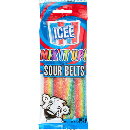 (S6-04) SPAIN - KoKo ICEE Sour Belts Peg Bag 2.64oz x 20 units