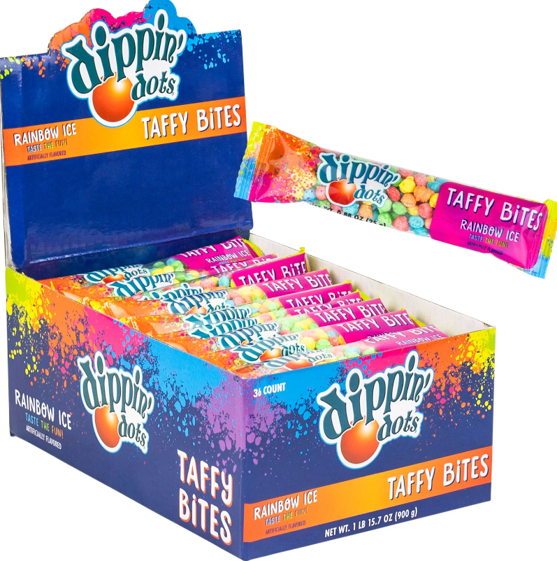 (S1-07) 36 UNITS x KoKo - Dippin Dots Taffy Bites Bags 0.88oz
