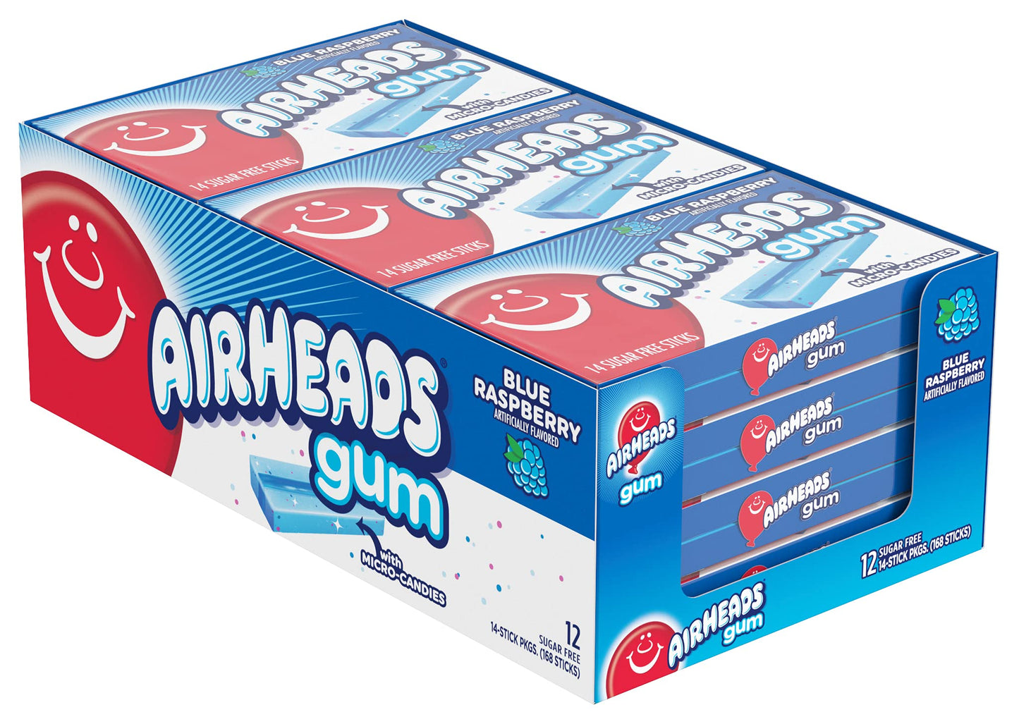 (S1-01) Box - TURKEY - Airheads Gum - Blue Raspberry x 12 units