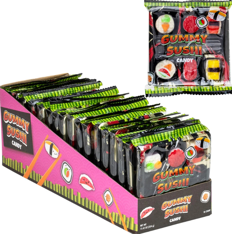 (S1-07) KoKo - Gummy Sushi 0.63oz (18g) x 18 units