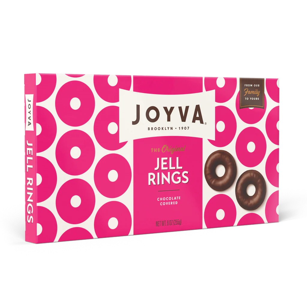 01 Unit x Single - Joyva Original Jell Rings 9oz (255g) , Sweet Jell Center with Smooth Dark Chocolate Coating.
