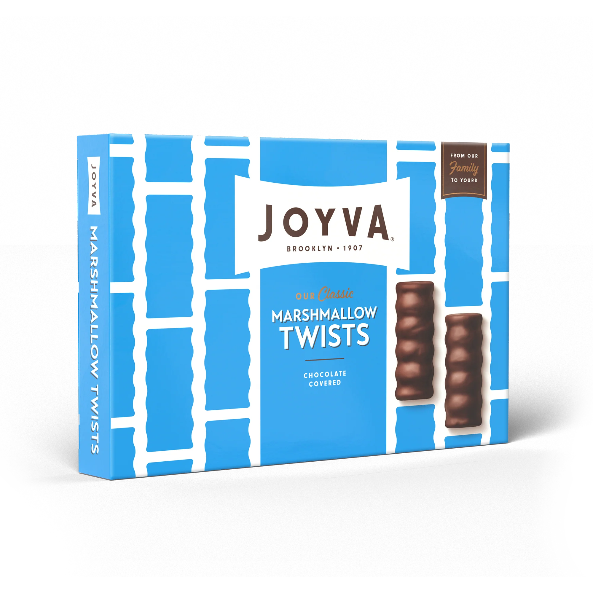 01 Unit x Single - Joyva Classic Marshmallow Twists  9oz (255g) Box , Fluffy Marshmallow Center with Smooth Dark Chocolate Coating