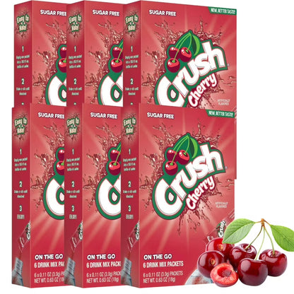 6 Units x Bundle - Drink Mix - CASE - On the Go Drink Mix - CHERRY CRUSH (6 pockets) - SugarMarket.ca