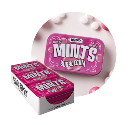 (S2-04) Box - Canada - Big Sky - Sugar Free Mints - Bubblegum Flavour 50g x 6 units