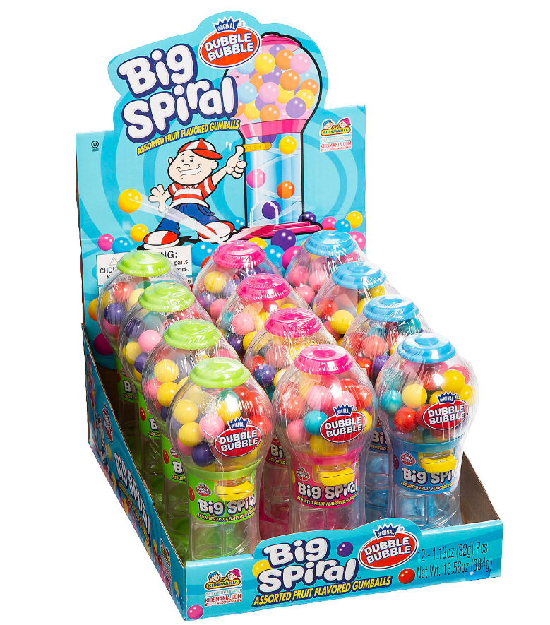 (S1-02) CHINA - Kidsmania Dubble Bubble Big Spiral 1.13oz (32g) x 12 units