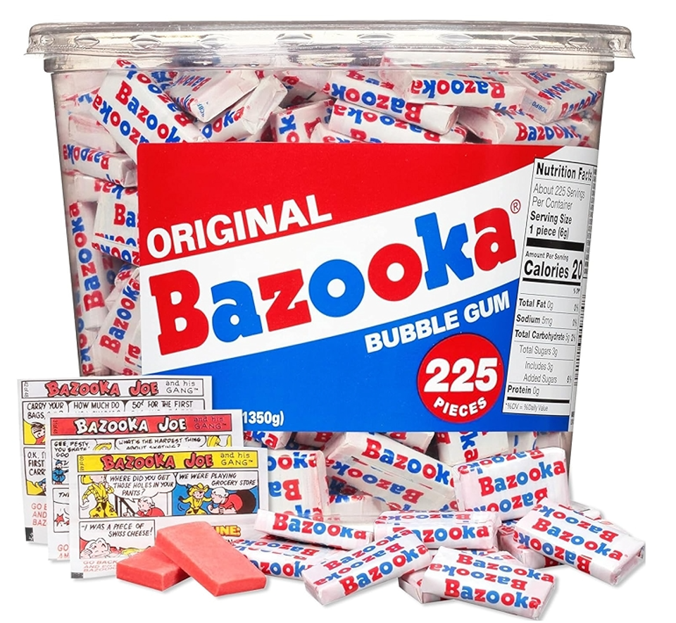 (S2-06) Tub - Bazooka Original Gum 47.6 Oz (1349 G) x 1 Unit