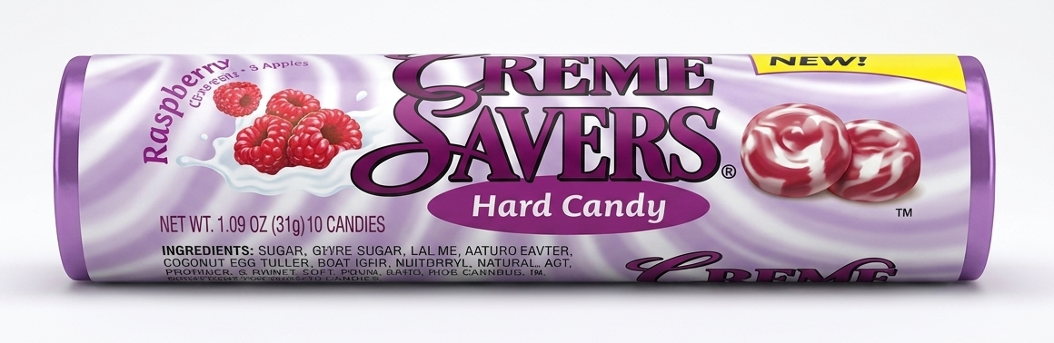(S1-06) GREECE - Creme Savers - Raspberries & Creme - ROLLs 13pcs x 24 units