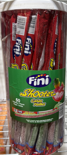 (S6-14) Tub - Fini - Watermelon Straws x 50 Units