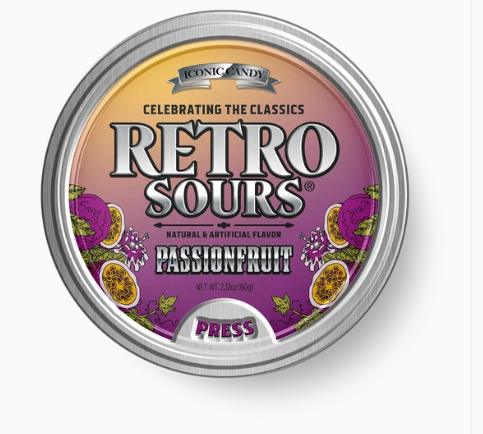 (S1-06) Iconic Retro Tin - Sours Passionfruit 2.12oz (60g) x 8 Units