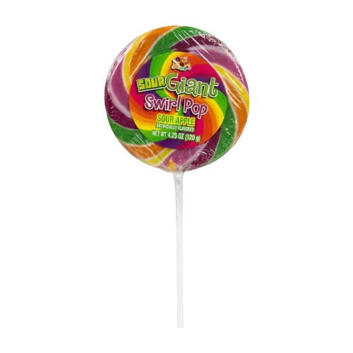 Alberts SOUR Giant Swirl Pop - 4.25oz(120g) x 12 Units
