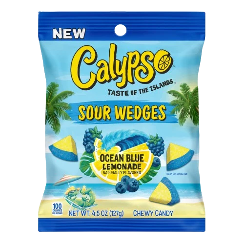 (S7-03) Calypso - Sour Wedges - Ocean Blue Peg Bag 4.5oz (127g) x 12 Units