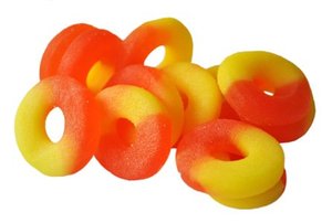 (S3-02) US - Bulk Albanese Gummy Rings - Peach Rings 4.5lb (2.04kg) x 1 Bag