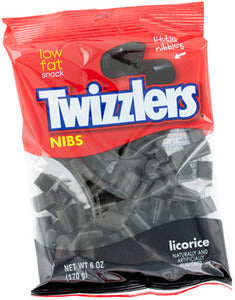 Twizzlers Licorice Nibs Peg Bag - 6 oz (170g) x 12 units