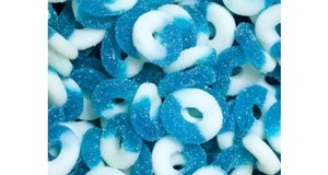 (S3-02) US - Bulk Albanese Gummy Rings - Blue Raspberry 4.5lb (2.04kg) x 1 Bag