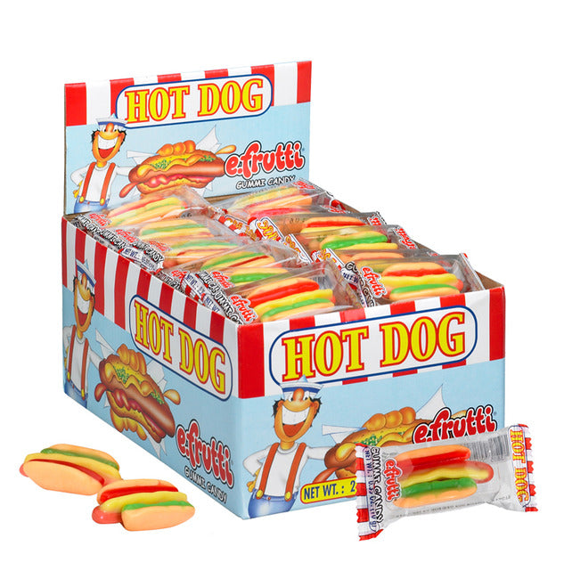 (S1-04) Box - China - eFrutti Gummi Hot Dogs (wrapped) 60 units - SugarMarket.ca