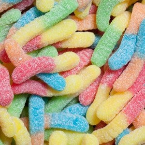 (S3-01) US - Bulk Albanese Mini Sour Neon Worms 2" 4.5lb @100pcs/lb  (Made in U.S.A)
