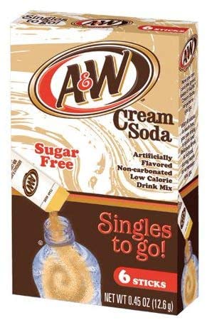 (S5-06) Drink Mix - CASE - On the Go - A&W Cream Soda Crush Sugar Free (6 pockets) x 12 Boxes