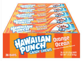 (S1-02) US - ADAMS & BROOKS Hawaiian Punch Chews Bar - Ocean Orange 0.8OZ (23G) X 1 UNIT