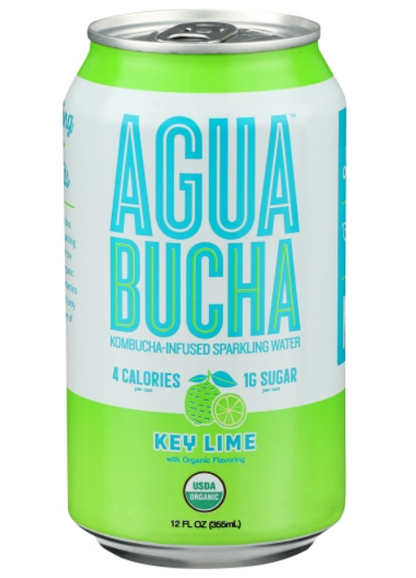(S5-03) US - BEVERAGE - Agua Bucha - Key Lime 12 fl oz (355 ml) x 12 Cans (Buyer is responsible if drinks may leak during shipping and weather)