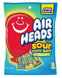 (S6-03) Bundle - US - Airheads Assorted SOUR Mini Bars Peg Bag - 3oz x 3 Units
