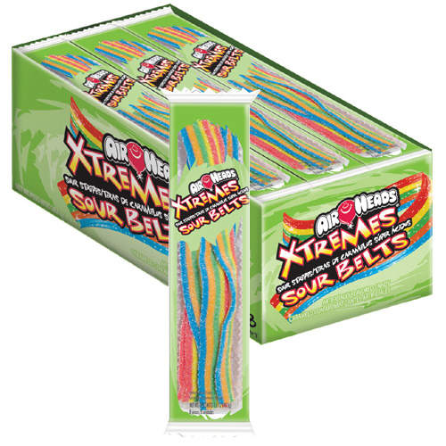 (S1-01) US - Airheads Xtremes Sour Belts - Rainbow 57g x 18 units