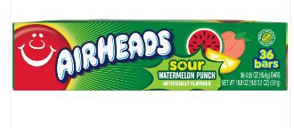 (S1-01) US - Airheads SOUR Watermelon Punch 0.55oz x 36 Units