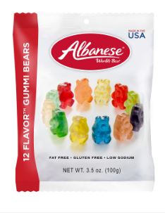 (S7-09)  US - Albanese 12 Flavor Gummi Bear Peg Bag - 3.5oz(100g) x 12 Units