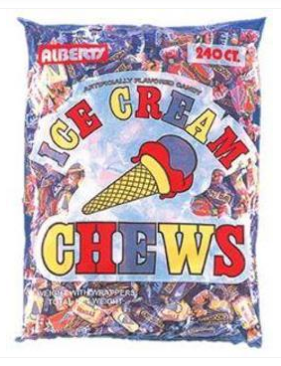 (S1-10) Alberts Fruit Chews - Ice Cream 240 Pieces (596g) x 1 Bag
