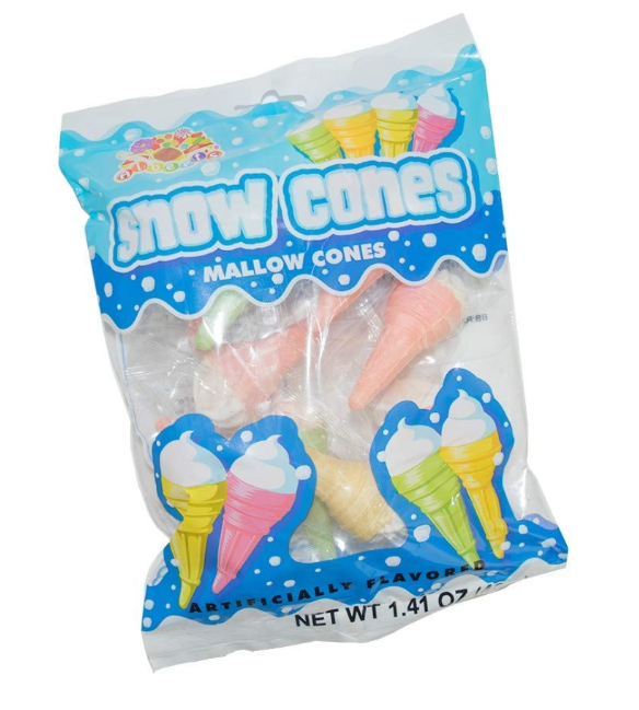 (S6-03) Alberts Snow Marshmallow Cones (Wrapped) -1.13oz(32g) x 12 Units