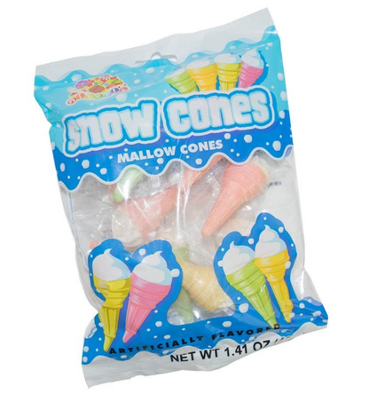 (S6-03) Alberts Snow Marshmallow Cones (Wrapped) -1.13oz(32g) x 12 Units