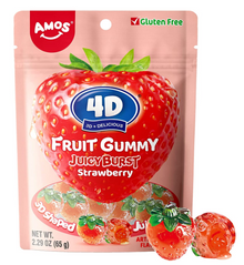 (S6-07) Amos 4D Juicy Burst - Strawberry - Peg 2.29oz (65g) x 12 Bags