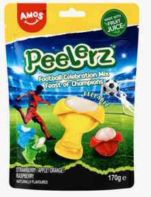 (S6-07) AMOS Peelerz - Football Celebration Gummy Mix 170g x 12 Units