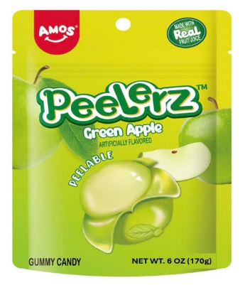 (S6-06) China - Amos Peelerz Gummy Sub Bag - Green Apple 6oz (170 g) x 12 Units