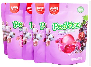 (S6-07) Box -  China - Amos Peelerz Gummy Grape - 3oz(85g) x 24 Units - SugarMarket.ca