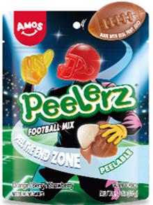 (S6-07) Amos Peelerz Gummy - Footbal Mix 3oz (85g) x 12 Units