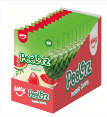 (S6-07) Amos Peelerz Gummy - Watermelon Peg/SUB Tray -  6oz (170g) x 12 Units