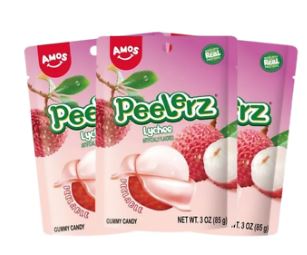 (S6-07) Box -  China - Amos Peelerz Gummy Lychee - 3oz(85g) x 24 Units - SugarMarket.ca
