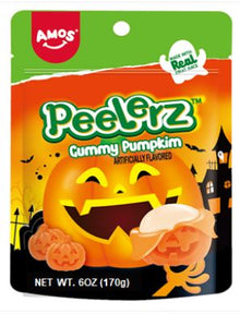 Halloween - Amos Peelerz Gummy Pumpkin Sub Bag - 6oz (170g) x 12 Units