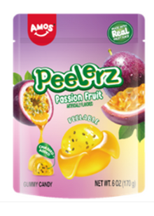 (S6-06) Amos Peelerz Gummy Sub Bag - Passion Fruit 6oz(170g) x 12 Units
