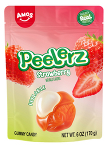 Single - 1 Unit x Amos Peelerz Gummy Sub Bag - STRAWBERRY 6oz (170g)