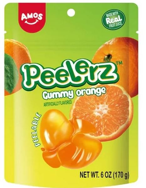 (S6-06) Amos Peelerz Gummy Sub Bag - Orange 6oz(170g) x 12 Units